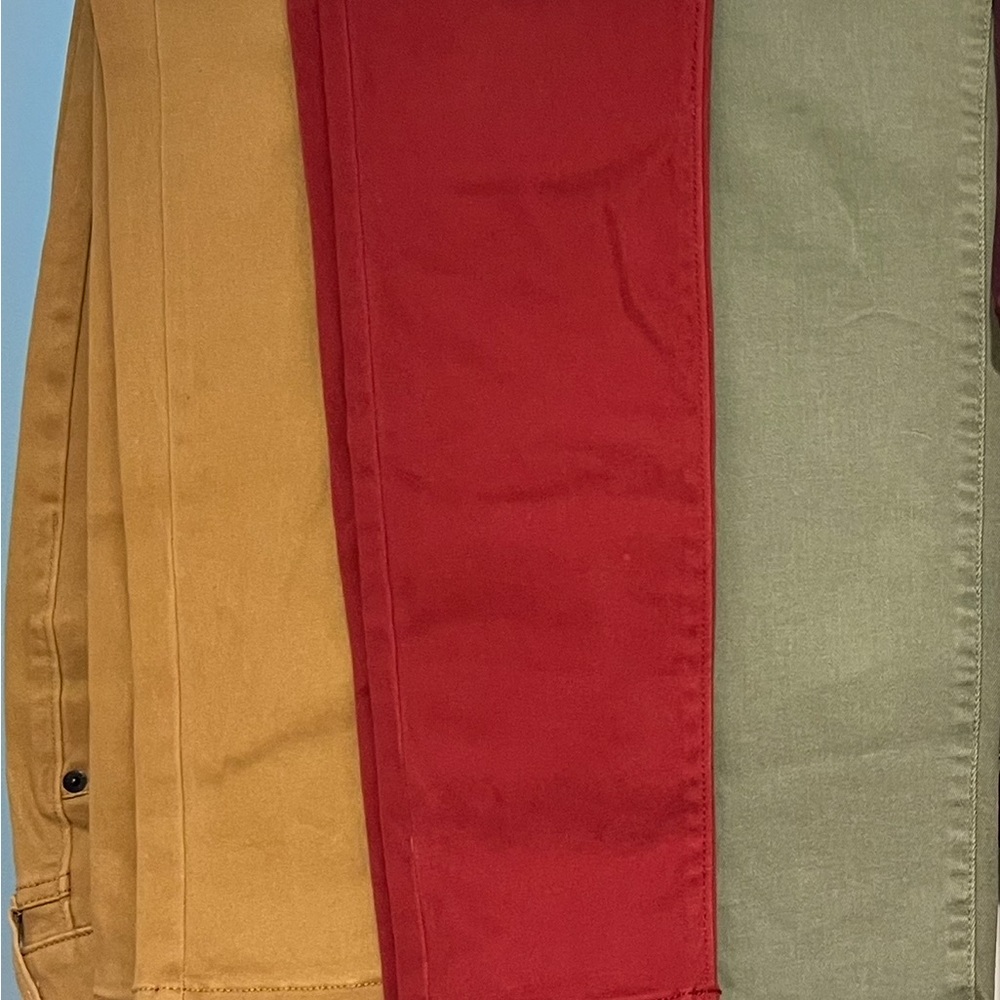 Set of 3 Old Navy Women's Rock  Star jeans Mustard, Crimson, Olive